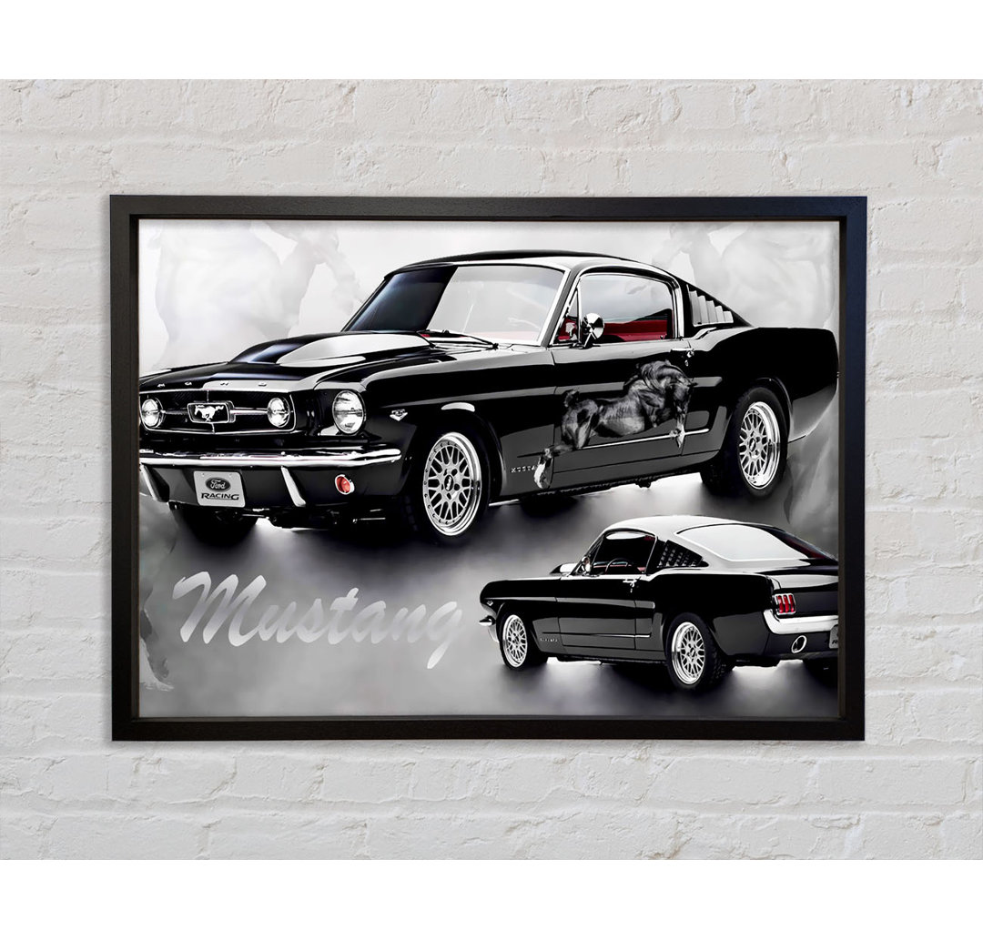 Mustang Fastback 67 Schwarz - Einzelner Bilderrahmen Kunstdrucke auf Leinwand