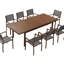 Ensemble de salle à manger extensible pour 8 personnes, plateau de table en aluminium avec trou pour parasol-531728152