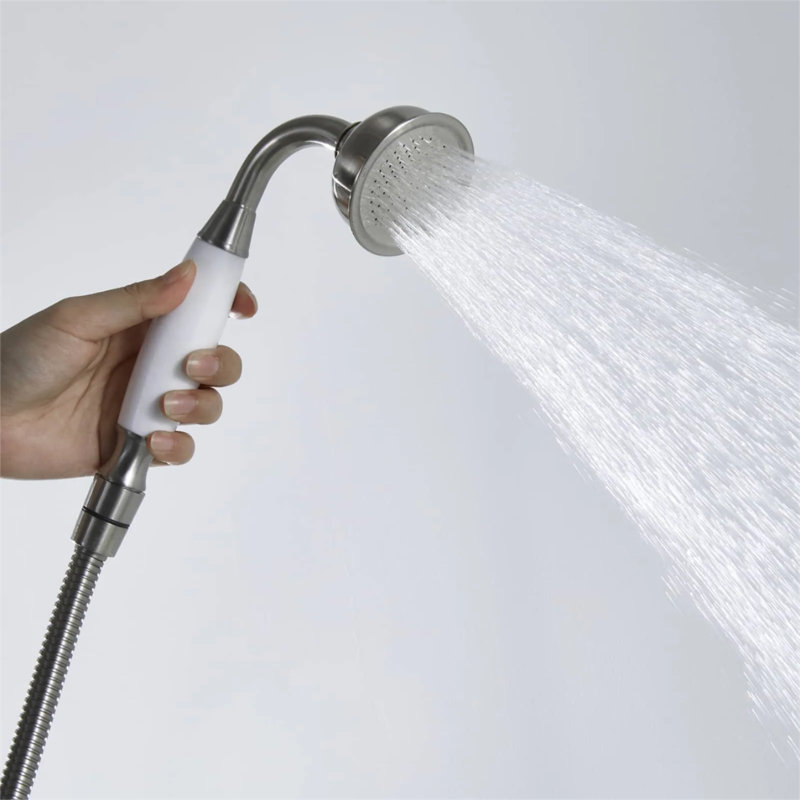 2 Handle FLOOR MOUNT Clawfoot Tub Faucet with Diverter, Brushed Nickel