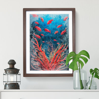 Fish By The Coral Reef - Framed Print