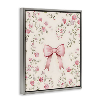 Girly Ribbon Bow Floating Frame, design by Arlington Prints