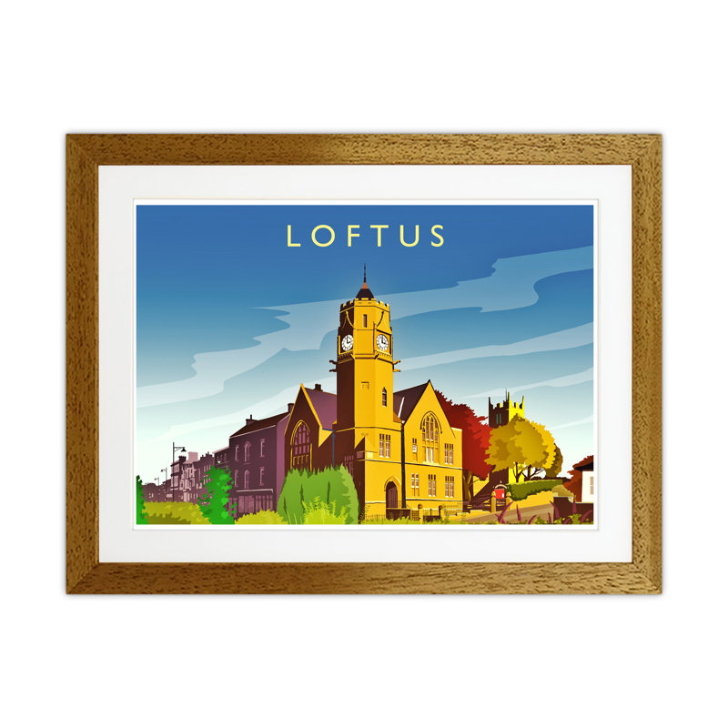 Loftus 2 by Richard O'Neill - Print, Brown Framed, 33.5cm H x 43.5cm W x 3cm D