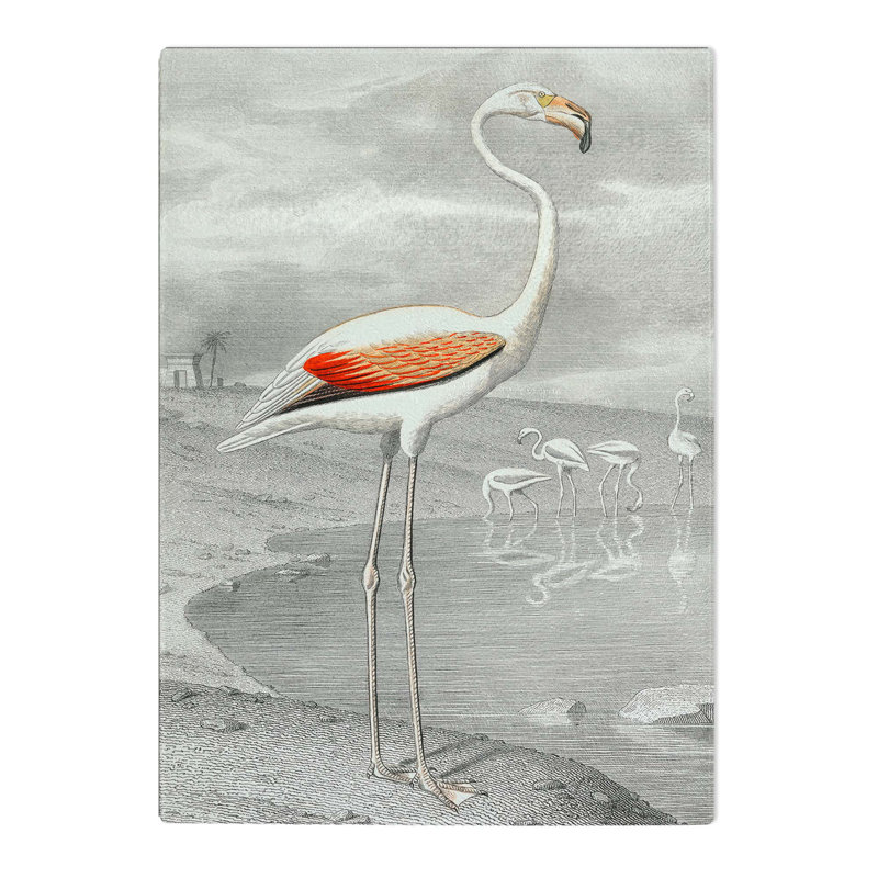 Tempered Glass a Flamingo Chopping Board, 20 cm W x 28.5 cm L