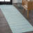 Montral Minimalist Stripe Turquoise/Cream Rug-1602107626
