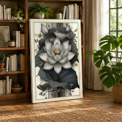 Water Lily Bloom Botanical - Wrapped Canvas