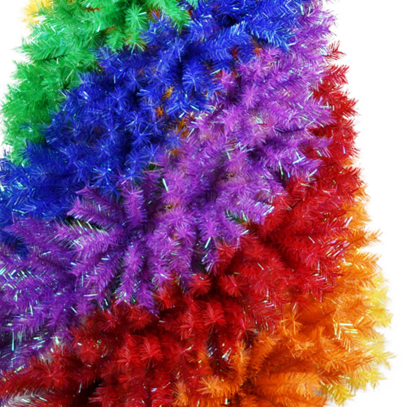 Arbre de Noël artificiel en forme de spirale en PVC 7,5 pi, 1825 pointes de branches, arbre de Noël unique en forme de spirale avec support en métal robuste et pliable
