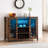 Wine Bar Cabinet With Led Light,Home Coffee Cabinet With Wine And Glass Rack,Kitchen Buffet Sideboard With Storage,Liquor Cabinet For Bar,Dining Room,Kitchen-1362667348