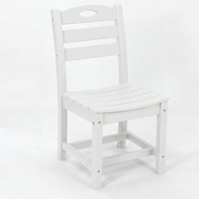 Ensemble de 2 chaises de patio en PEHD blanc et chaises d'appoint sans accoudoirs