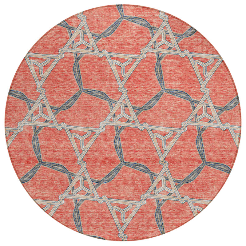  Chayden Area Rug with Non-Slip Backing, Round 8'