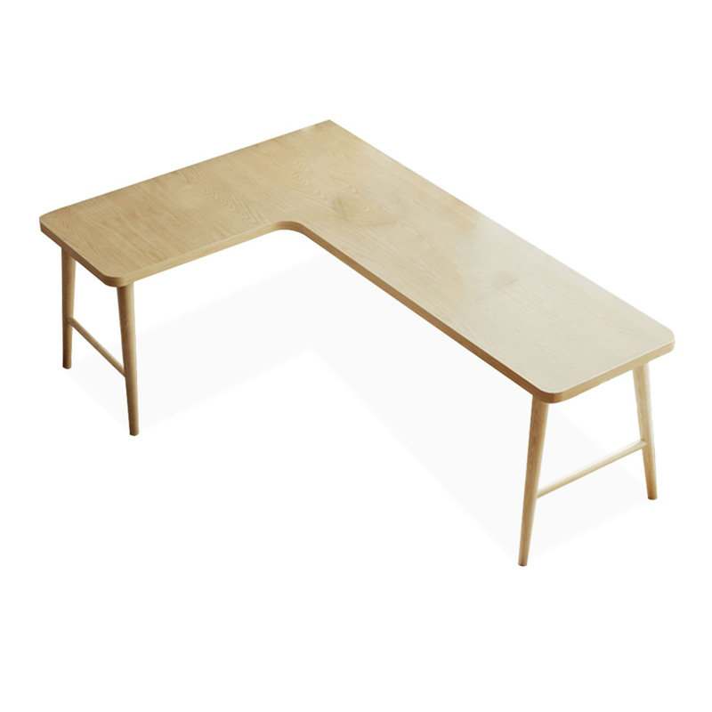 Bureaux en bois massif en L Burlywood, 29.53" H x 70.87" W x 55.12" D, Retour à gauche