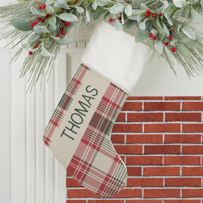 Chaussette de Noël en fausse fourrure ivoire