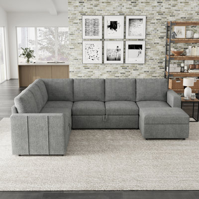 Ensemble de canapé modulaire en L avec grand espace de rangement