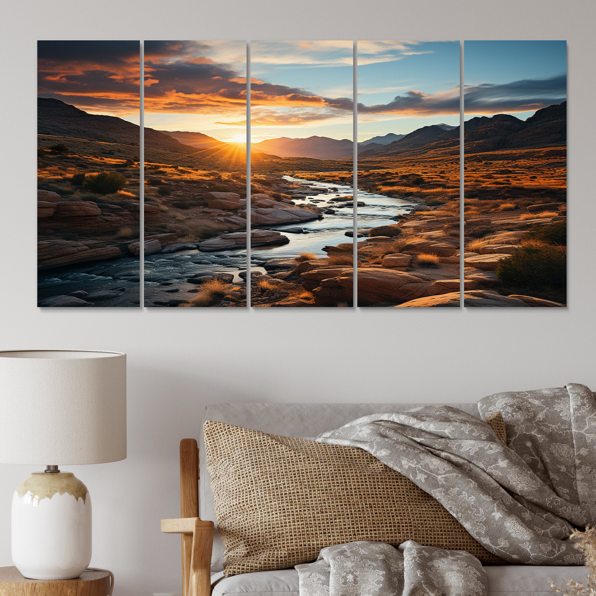 Millwood Pines Nevada River Landscape I - Landscapes Canvas Art Print ...