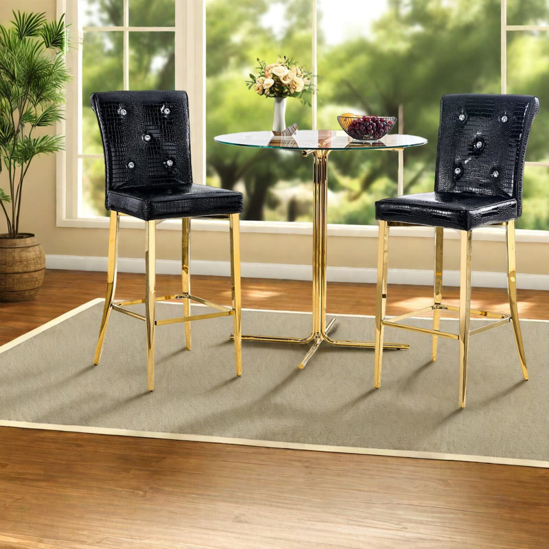 Ensemble de table de salle à manger compacte (doit inclure la table et la chaise), ensemble de cuisine moderne en verre et métal