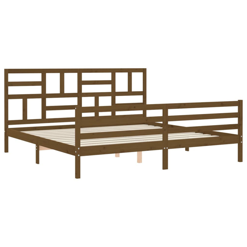 Bed Frame with Headboard, Honey Brown, Small Single (2'6)