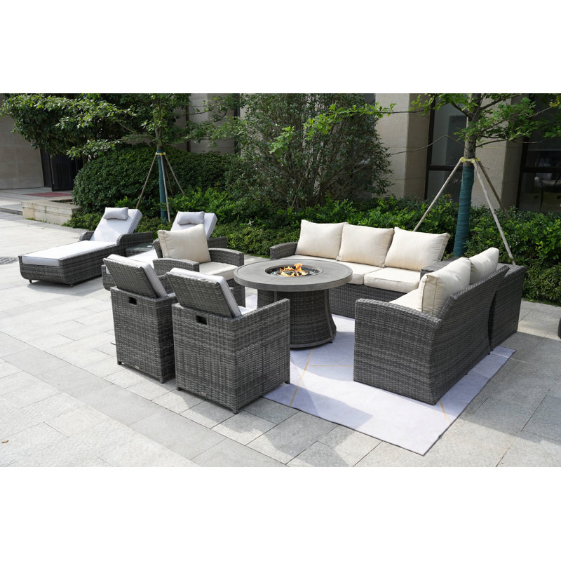 Areefa 10 - Person Patio Conversation Set with Cushions