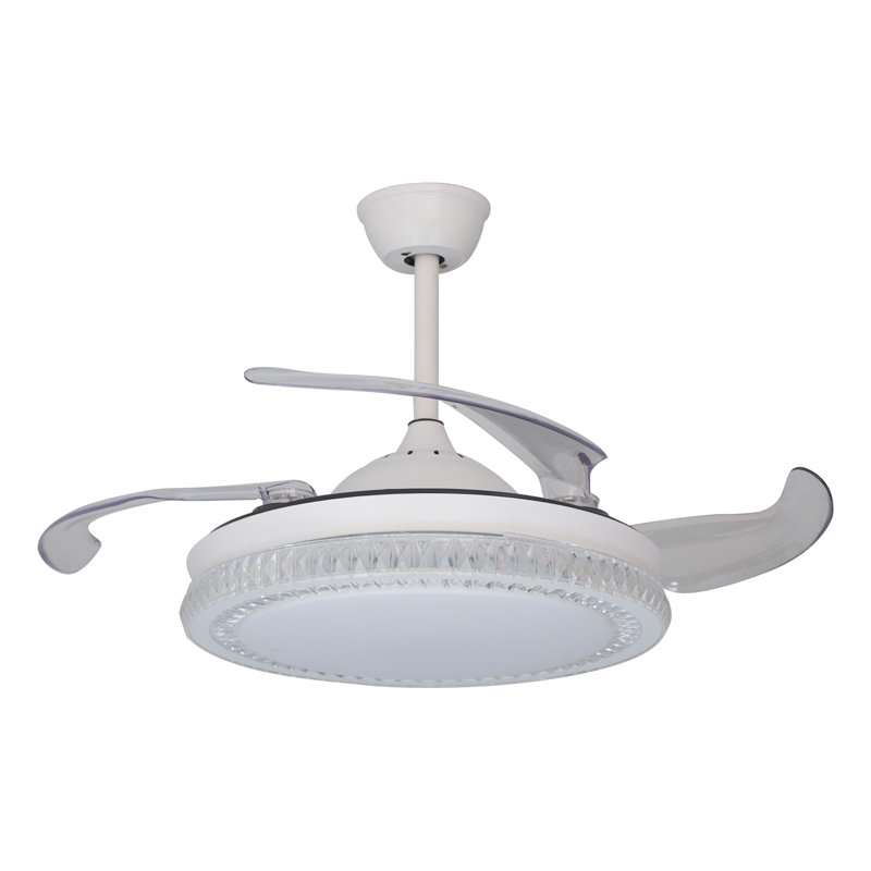 Ventilateur de plafond rétractable moderne 42 pouces avec lumières et télécommande Milly
