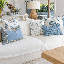 Coussin lombaire au crochet bleu 35 x 53 cm