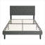 Lit plateforme sans sommier tapissier luxueux et grand lit en lin gris froid
