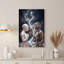 «Futuristic Silver Robot and White Android in Starry Space», art mural sur toile-133466970