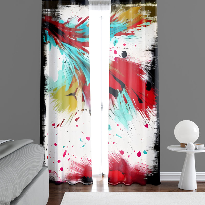 Paire de rideaux semi-transparents en polyester Bertille, L 20 po x L 52 po