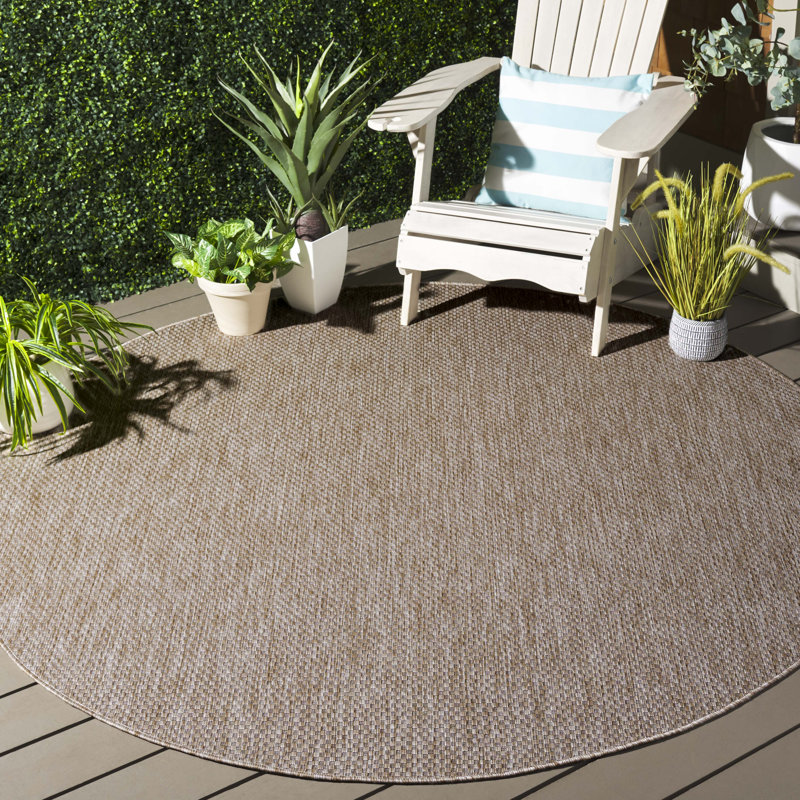 Tapis d'intérieur / extérieur de couleur unie Alodi Performance, Rond 6 pi 7 po