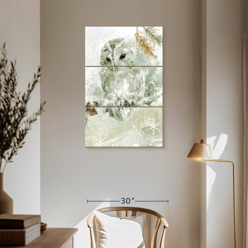 Brampt Winter Lodge Owl, 57" H x 36" W