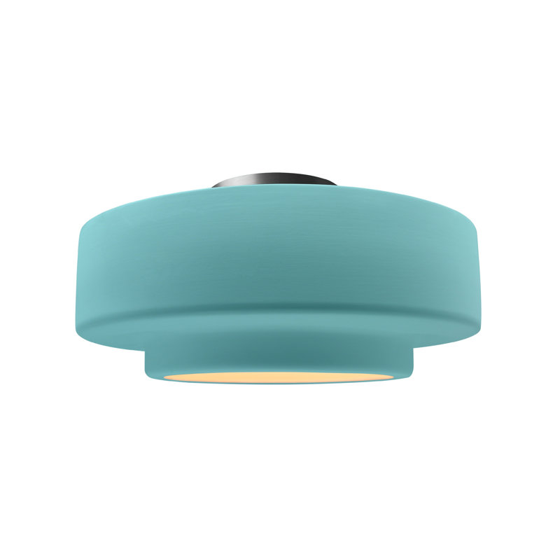 Plafonnier semi-encastré Radiance, H 7,25 po x l 14,5 po x P 14,5 po, Reflet de piscine, Nickel brossé