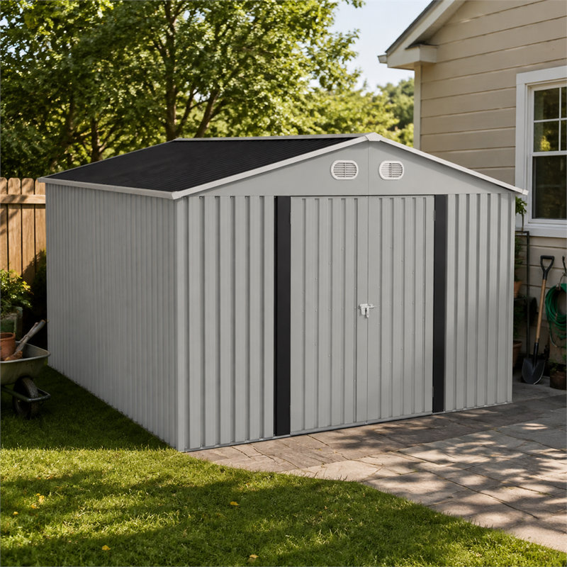 Large Metal Double Door Shed