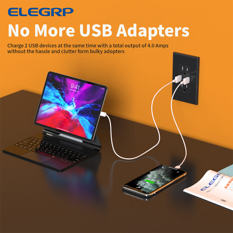 Prise inviolable avec port USB, Noir