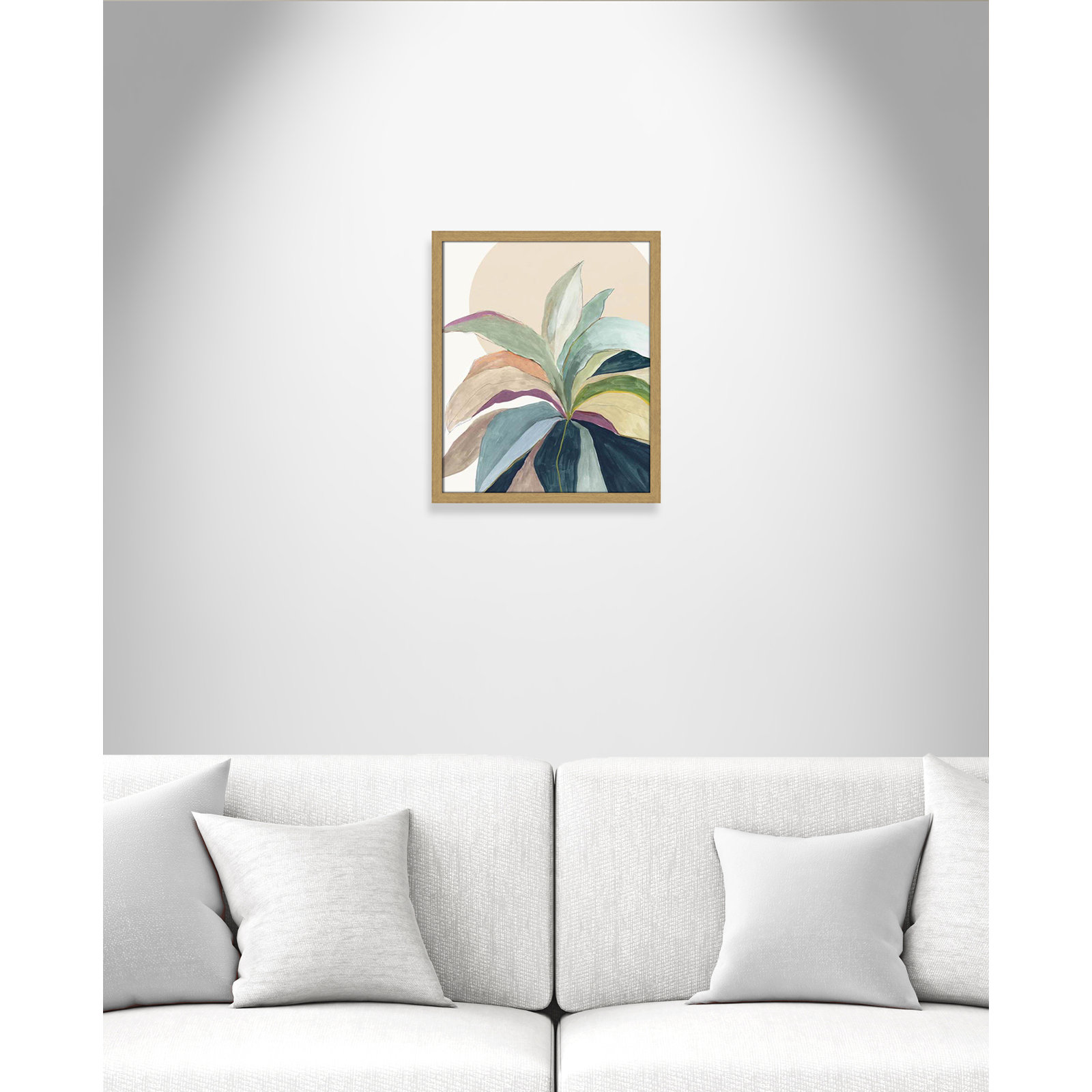 Sunny Bright Leaves II by Asia Jensen, 19" H x 16" W x 0.75" D, Natural Slim Unmatted Picture Framed