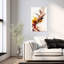 Golden Ink Bloom Abstract Modern Wall Art Print by Mauro - Wrapped Canvas Print-135620432