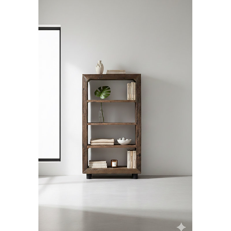 Wood Bookshelf 4 Tier H 71" & L 39.5"