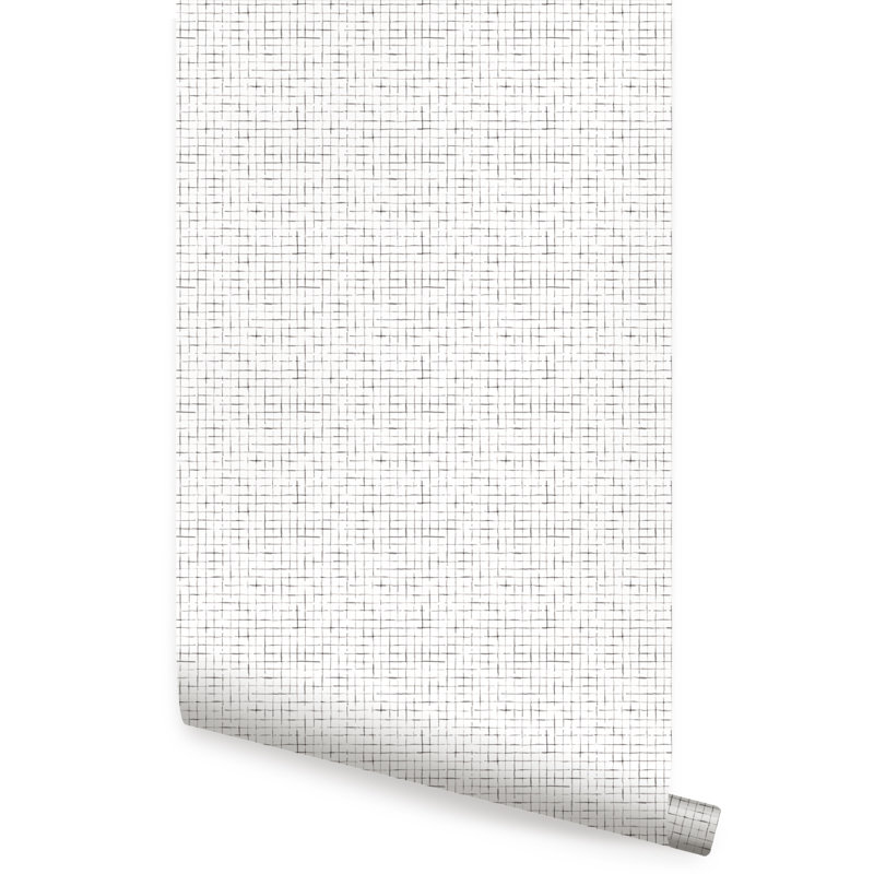 Rouleau de papier peint Crosshatch, L 2 pi x H 18 pi, Gris