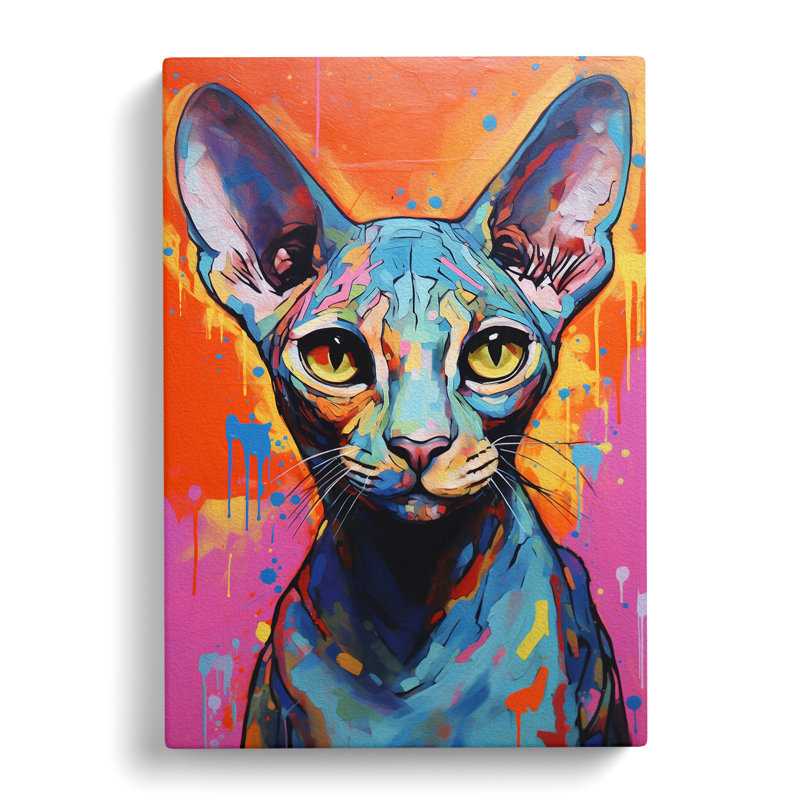 Sphynx Cat Expressionism - No Frame Print, 76cm H x 50cm W x 3cm D