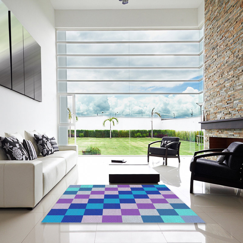 Tapis bleu Knouse, Carré 3 pi