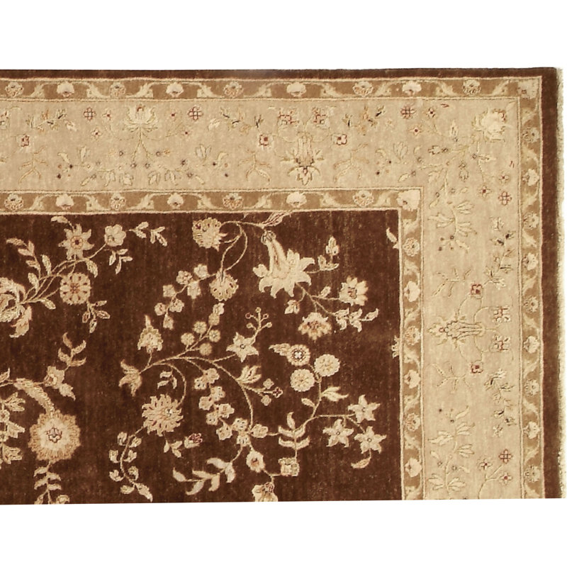 Handmade Silk and Wool Oriental Area Rug, Rectangle 6' x 9'
