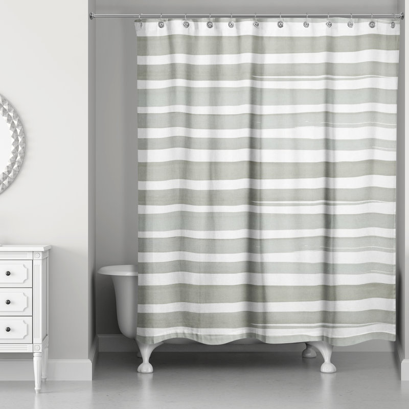 Rideau de douche Araldo, Vert/blanc