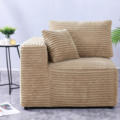 Chaises d'appoint peu encombrantes, chaise de sol moderne en velours côtelé Camel