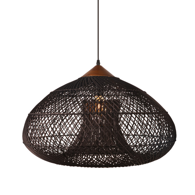 Bauza 1 - Light Matte Black Geometric Pendant, 24" H x 24" W x 24" D
