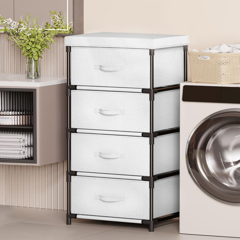 4 Drawer Storage Drawer, White