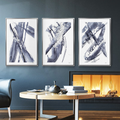 Directionalité IV - Ensemble de 3 reproductions encadrées sur toile