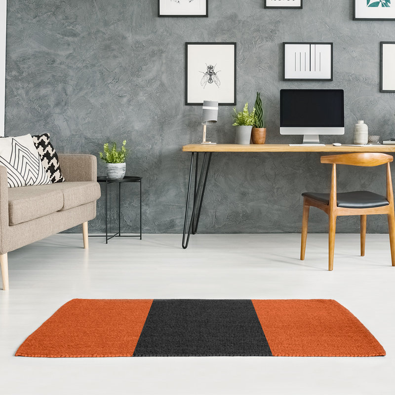 Tapis orange/noir, Rectangle 5 pi x 7 pi