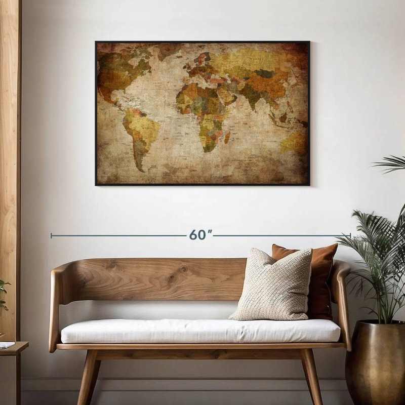 Carte du monde Aliaz, H 29 po x l 43 po