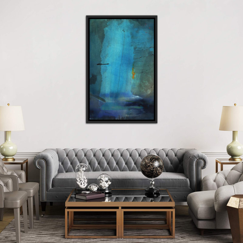 « reality » par michelle oppenheimer-reproduction d’art, H 40 po x l 26 po x P 1,5 po, Toile avec cadre noir patiné