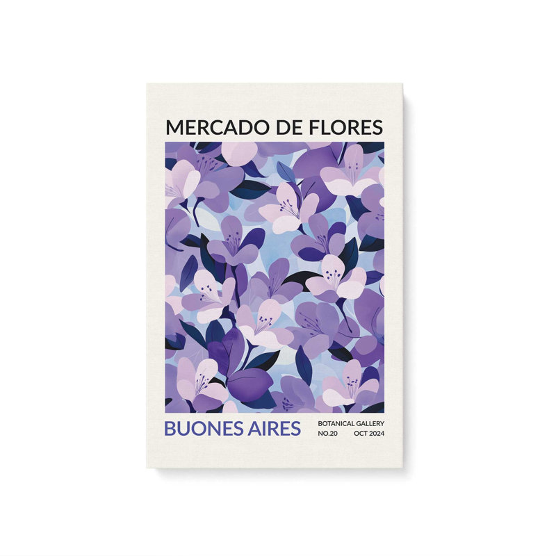 Marché aux fleurs de buisson, Toile tendue, H 12 po x l 8 po
