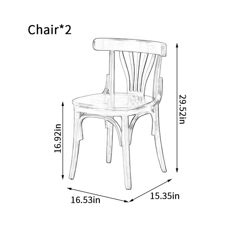 Chaises de salle à manger rétro exquises en bois de frêne durable