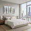 Art mural sur toile bleu et beige-1071480838