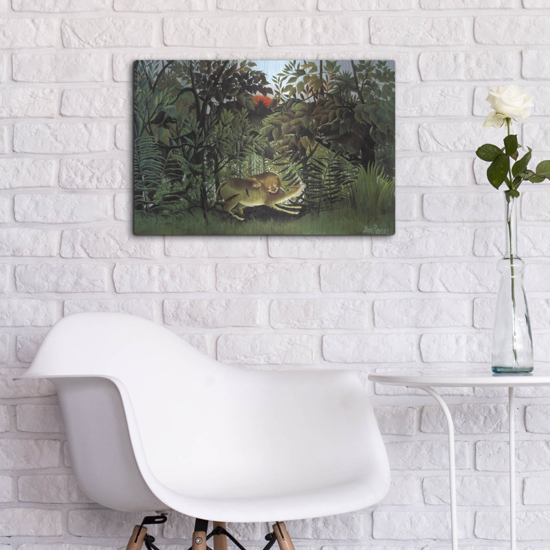 Lark Manor ™ «The affamé lion, 1905» par Henri Rousseau, art mural en métal, H 16 po x l 24 po