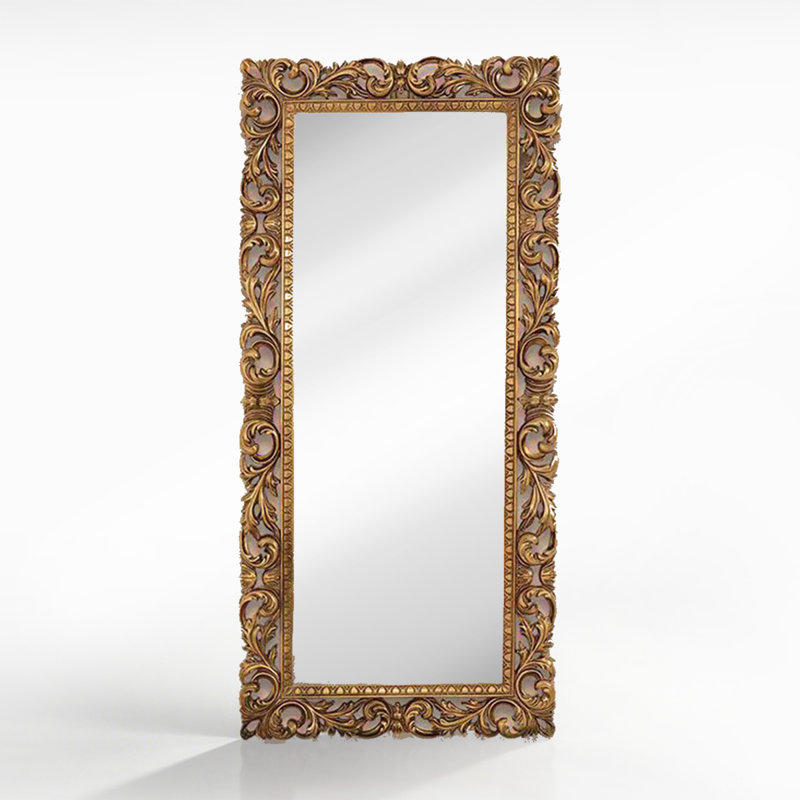 French-Style Vintage Wall-Mounted And Floor-Standing Dual-Purpose Full-Length Mirror, 78.74” x 39.37”